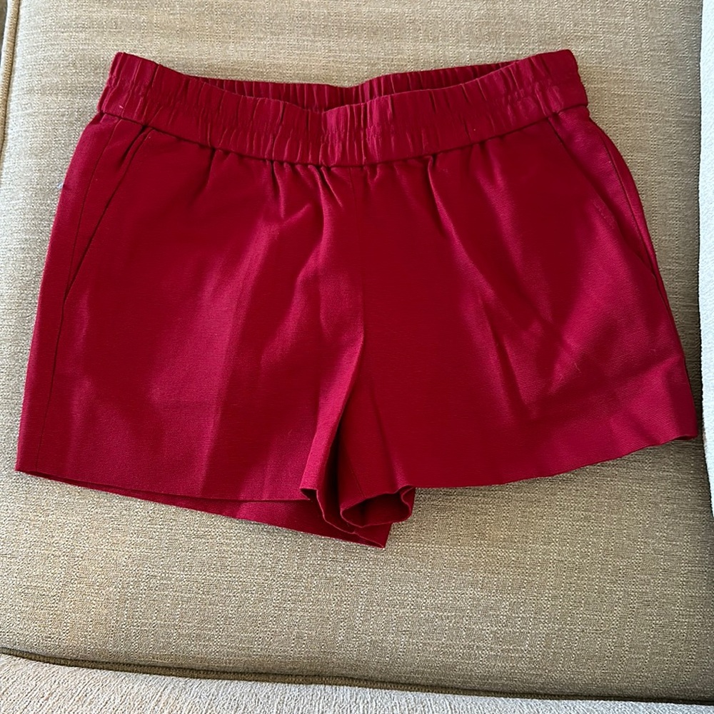 NWOT * J Crew scrunch waist red Shorts
